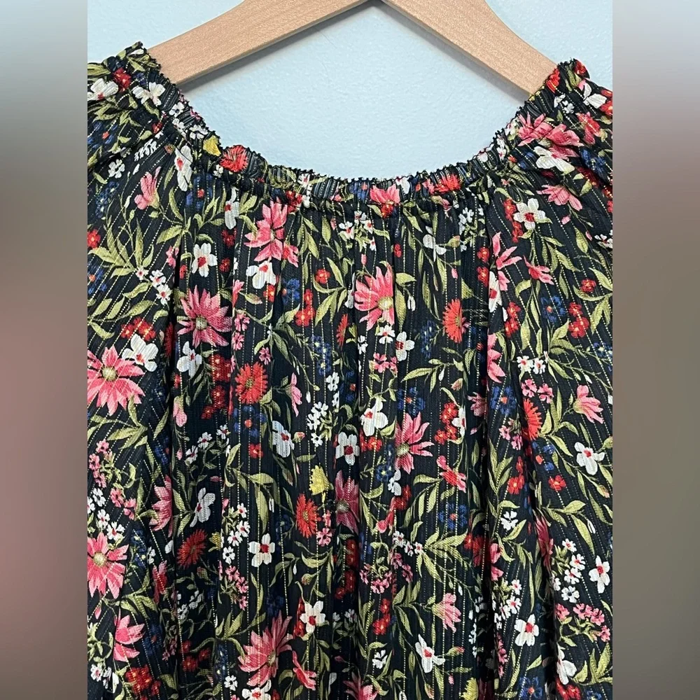 Old Navy NWT Long Sleeve Chiffon Waist Defined‎ Shine Floral Dress Size XXL Tall